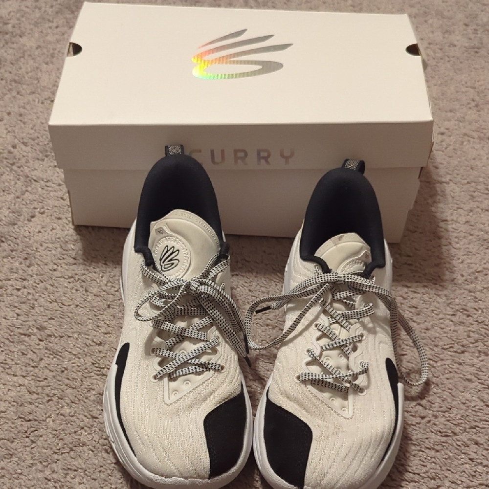 Curry 12 Team White and Black Sneakers Size 8M/9.5W